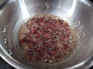 candying bacon, beginning of process